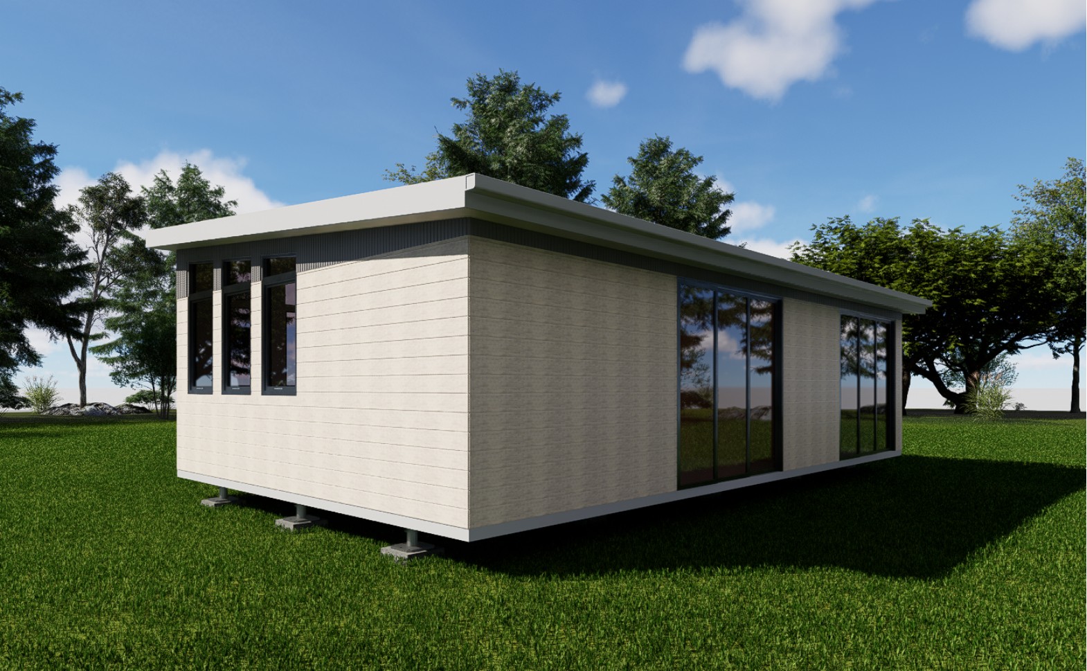 Ozzy Nest garden-side exterior rendering